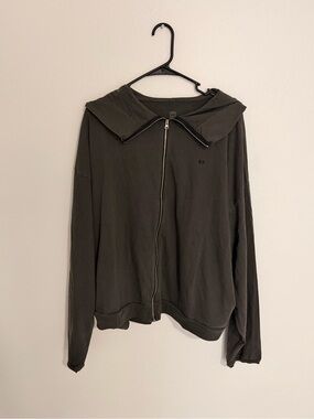Yeezy Dark Olive Zip-Up Hoodie